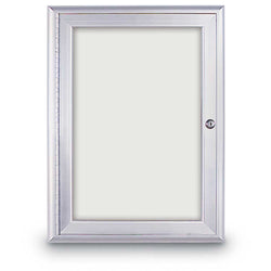United Visual Indoor Enclosed Dry Erase Board w/ Radius Frame & One Door, 18" W x 24" H (UVP-UV866)