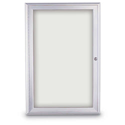 United Visual Indoor Enclosed Dry Erase Board w/ Radius Frame & One Door, 2' W x 3' H (UVP-UV867)