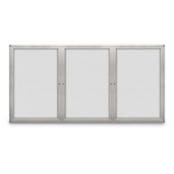 United Visual Indoor Enclosed Dry Erase Board w/ Three Doors & Radius Frame, 8' W x 4' H (UVP-UV873)