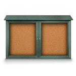 United Visual Double - Door Corkboard Outdoor Message Center, 45