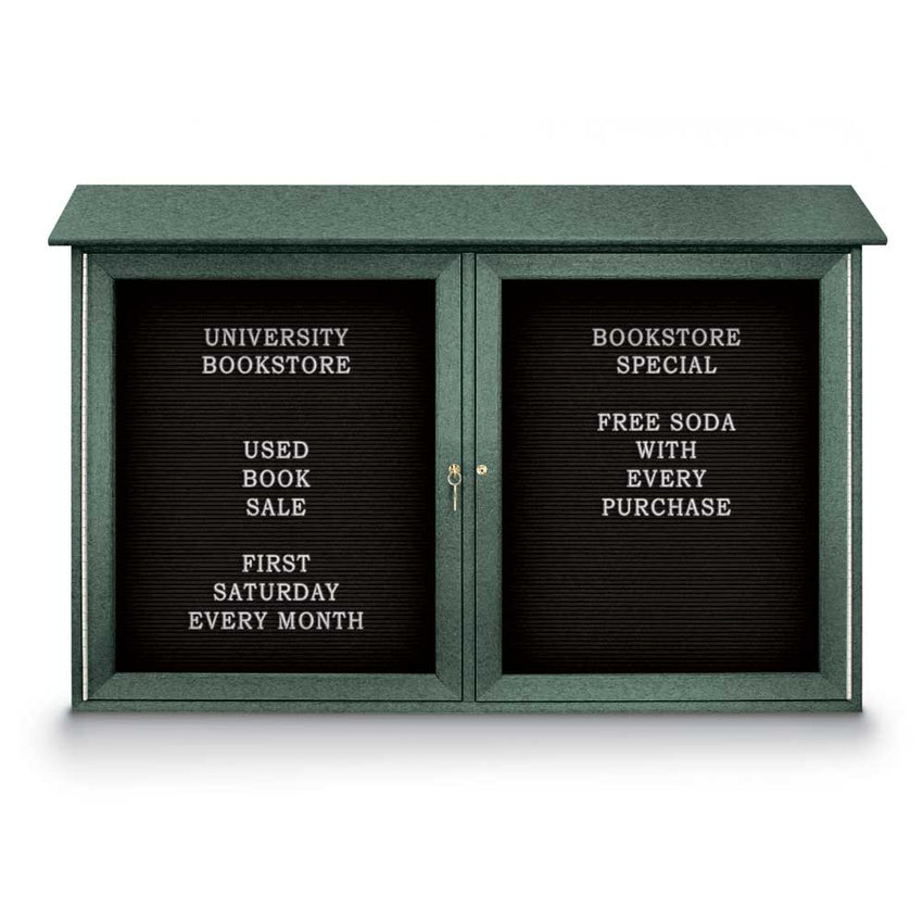 United Visual Double - Door Letterboard Outdoor Message Center, 45" W x 30" H (UVP - UVDD4530LB) - SchoolOutlet