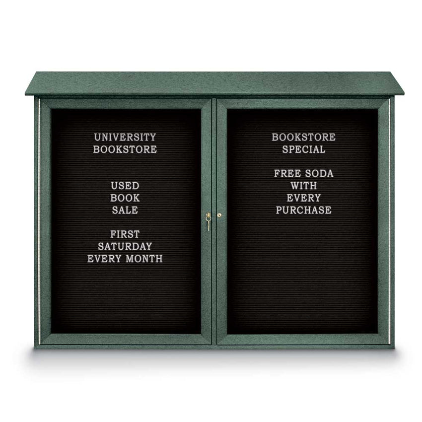United Visual Double - Door Letterboard Outdoor Message Center, 52" W x 40" H (UVP - UVDD5240LB) - SchoolOutlet