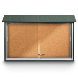 United Visual Sliding Door Corkboard Outdoor Message Center, 45" W x 30" H (UVP-UVMC4530)