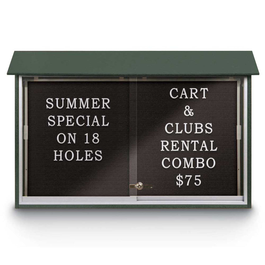 United Visual Sliding Door Letterboard Outdoor Message Center, 45" W x 30" H (UVP - UVMC4530LB) - SchoolOutlet