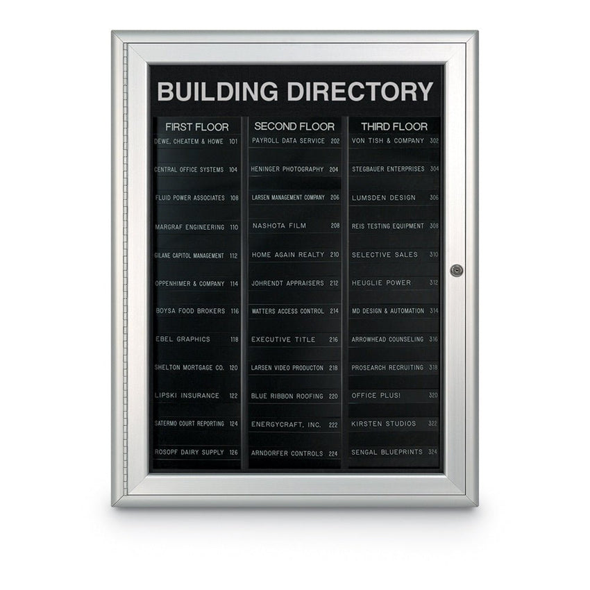 United Visual Directory Board w/ Radius Frame, 27" W x 34" H (UVP - UVNDADR150) - SchoolOutlet