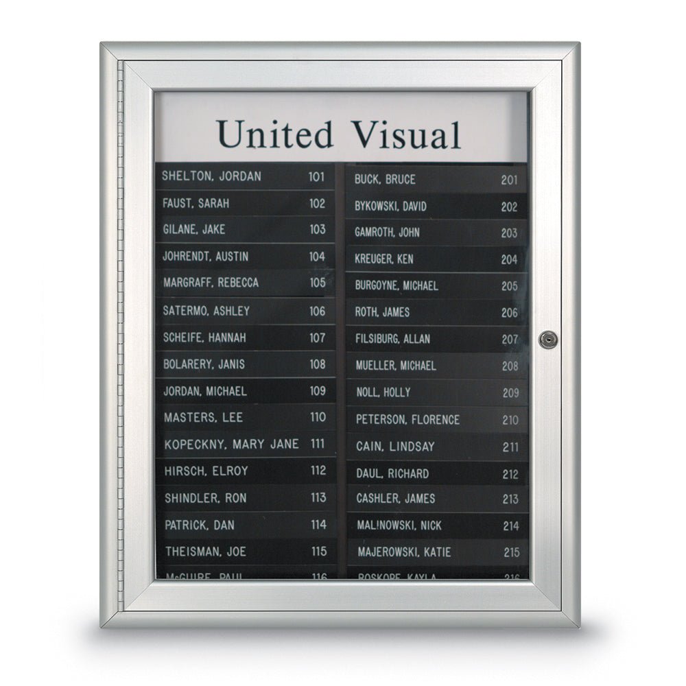 United Visual Directory Board w/ Radius Frame, 19" W x 22 1/2" H (UVP - UVNDADR50) - SchoolOutlet