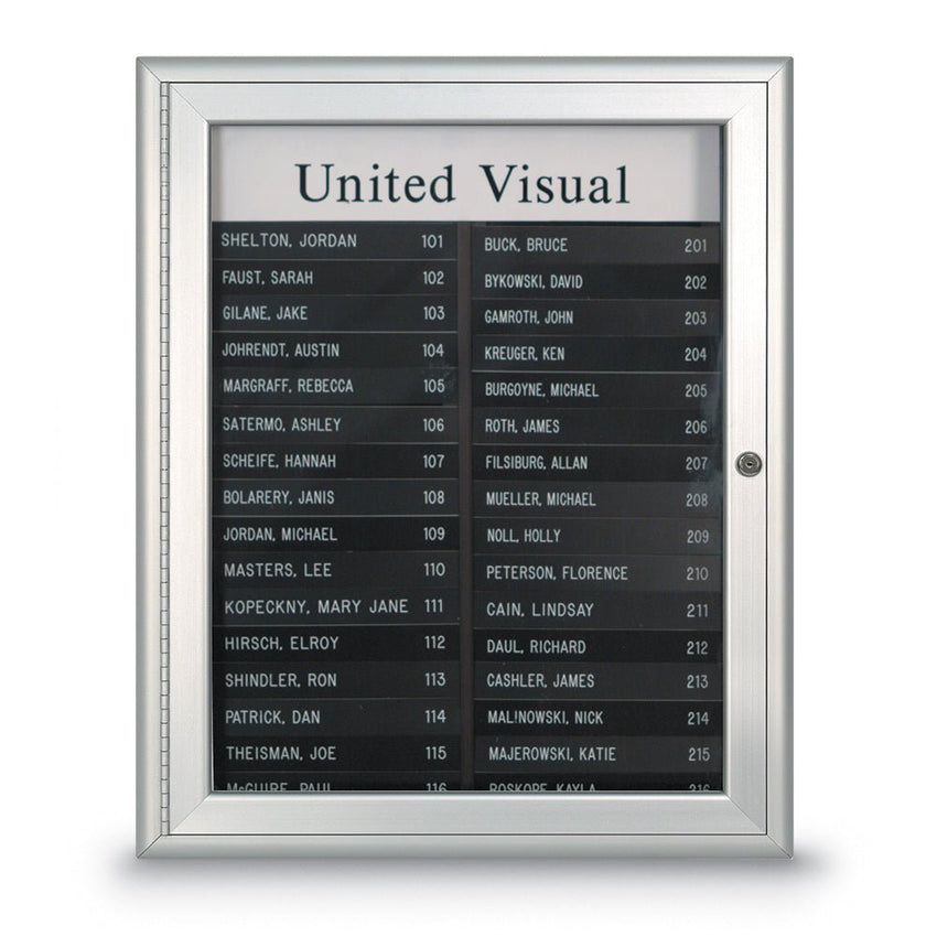 United Visual Directory Board w/ Radius Frame, 19" W x 22 1/2" H (UVP - UVNDADR50) - SchoolOutlet