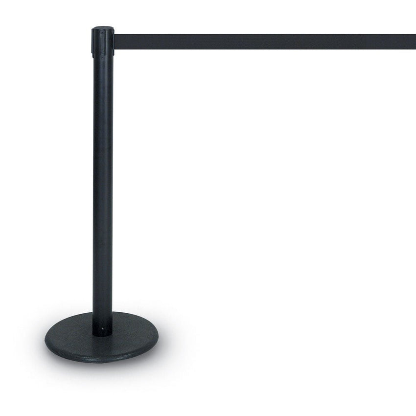 United Visual Dynasty Series Belt Stanchion - Black Post, 12' L Belt (UVP - UVP1500S12 - L7) - SchoolOutlet