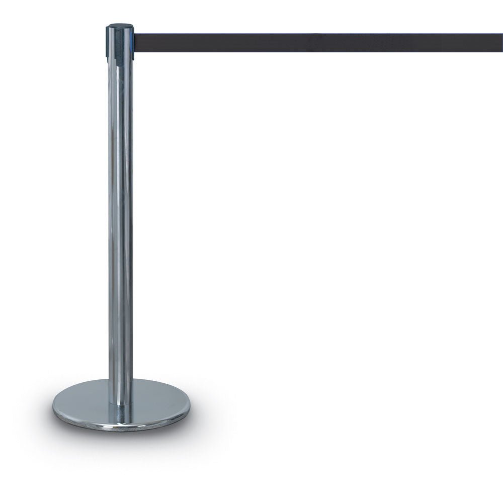 United Visual Dynasty Series Belt Stanchion - Chrome Post, 7' L Belt (UVP - UVP1501S7 - L7) - SchoolOutlet