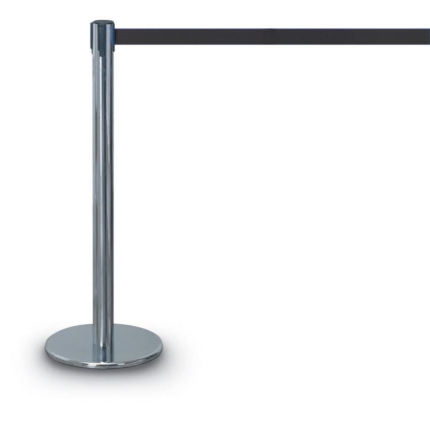 United Visual Dynasty Series Belt Stanchion - Chrome Post, 7' L Belt (UVP - UVP1501S7 - L7) - SchoolOutlet