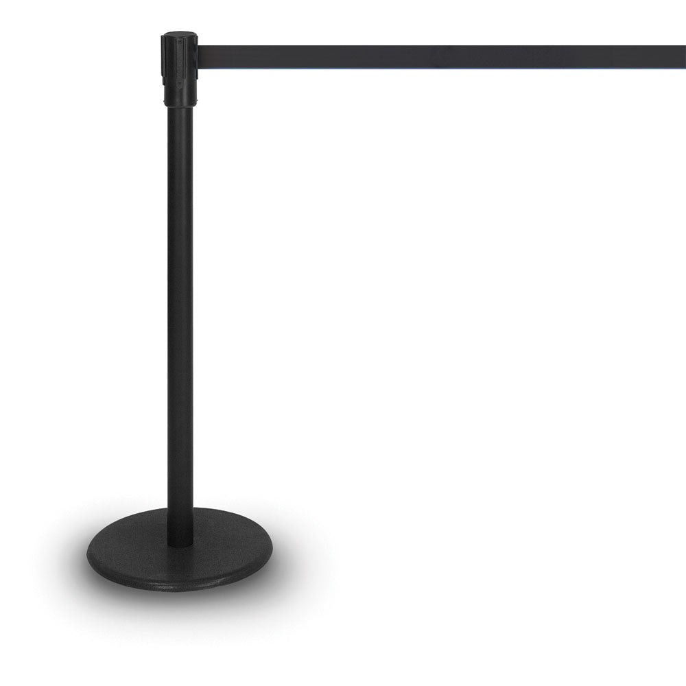 United Visual Presidential Series Belt Stanchion - Black Post, 7' L Belt (UVP - UVP1700S7 - L7) - SchoolOutlet