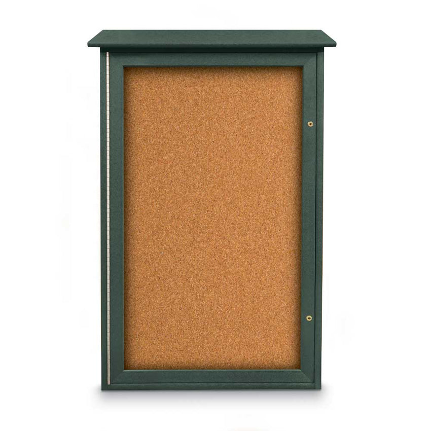 United Visual Single - Door Corkboard Outdoor Message Center, 26" W x 42" H (UVP - UVSD4226) - SchoolOutlet