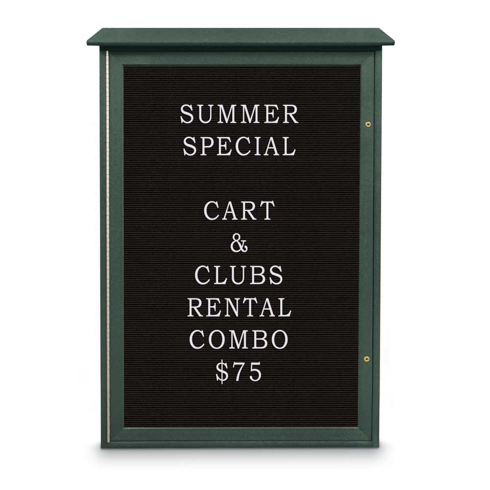 United Visual Single - Door Letterboard Outdoor Message Center, 32" W x 48" H (UVP - UVSD4832LB) - SchoolOutlet
