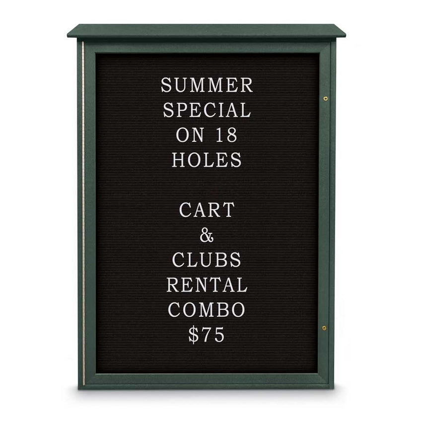 United Visual Single - Door Letterboard Outdoor Message Center, 38" W x 54" H (UVP - UVSD5438LB) - SchoolOutlet