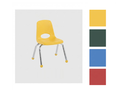 FDP Stackable School Chair, Chrome Legs, Ball Glide - 12" Seat Height Assorted (FDP-10361-AS)