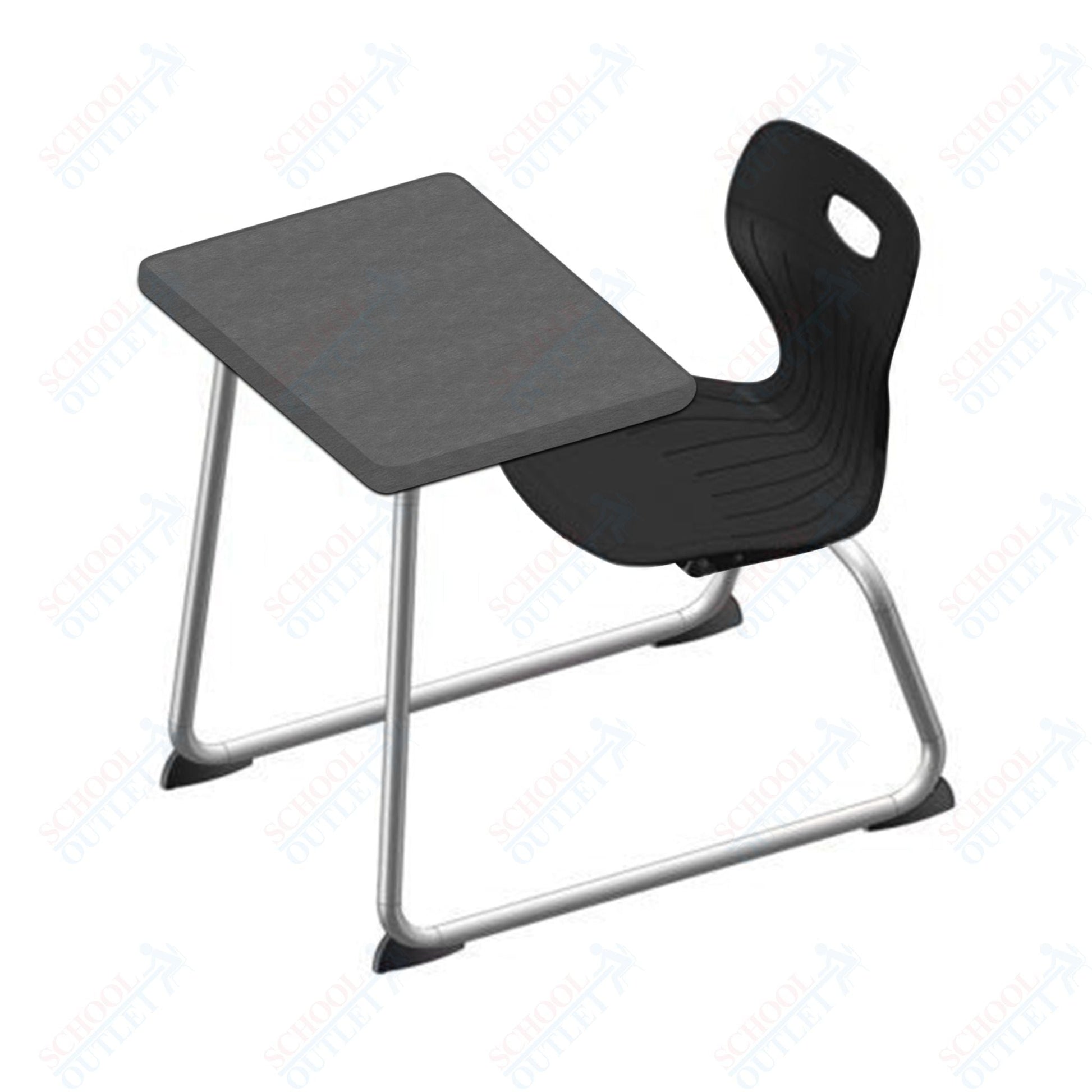 USA Capitol Euroflex 16" Seat Height Sled Combo Desks with Hard Palstic Top, no Bookrack (USC - 3006HP) - SchoolOutlet