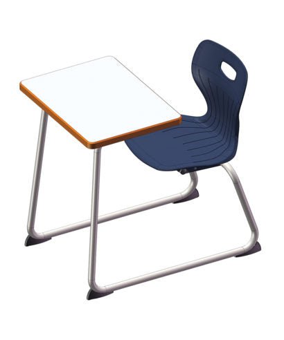 USA Capitol Euroflex 14" Seat Height Sled Combo Desks with Book Basket Hard Palstic Top (USC - 3014HP) - SchoolOutlet