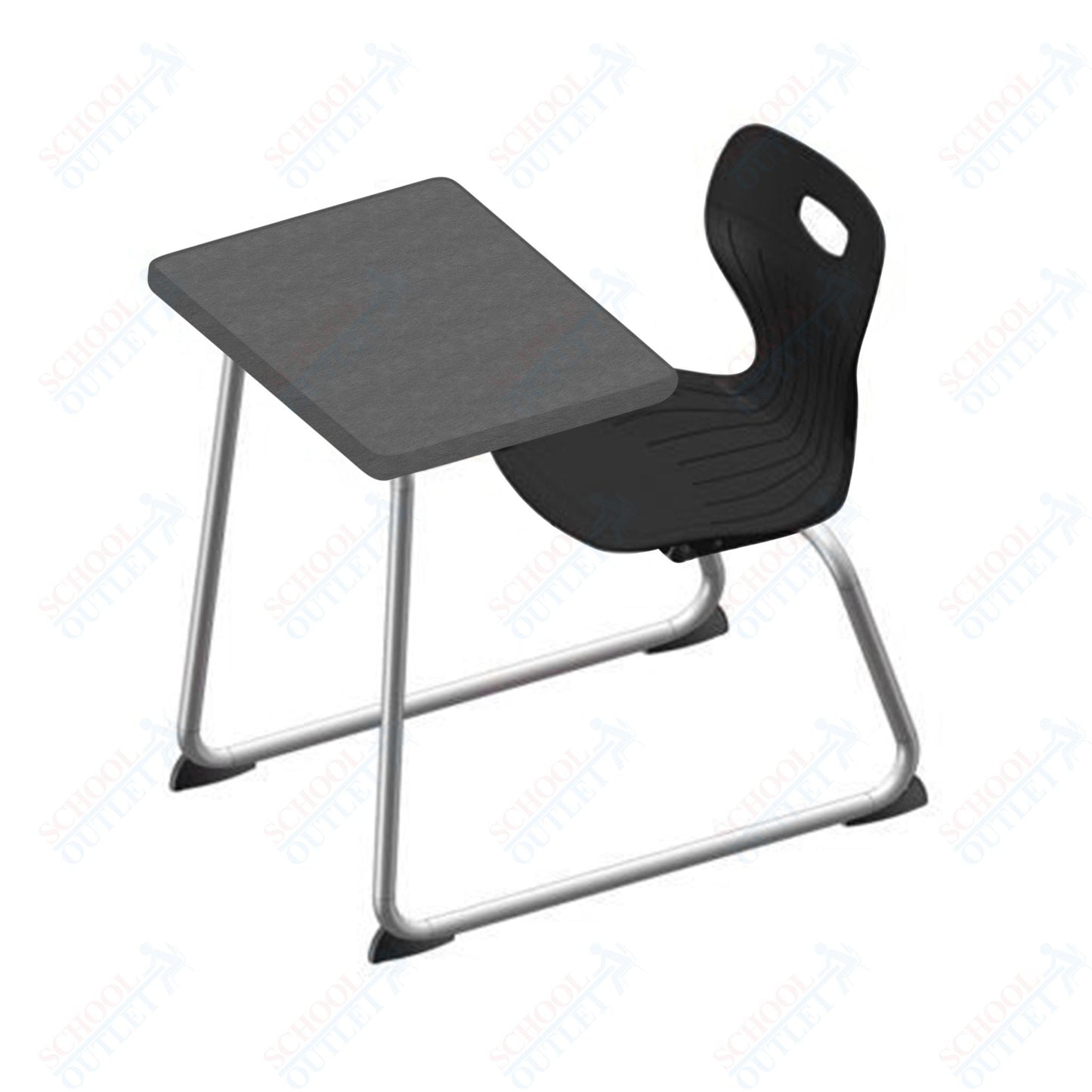 USA Capitol Euroflex 14" Seat Height Sled Combo Desks with Book Basket Hard Palstic Top (USC - 3014HP) - SchoolOutlet