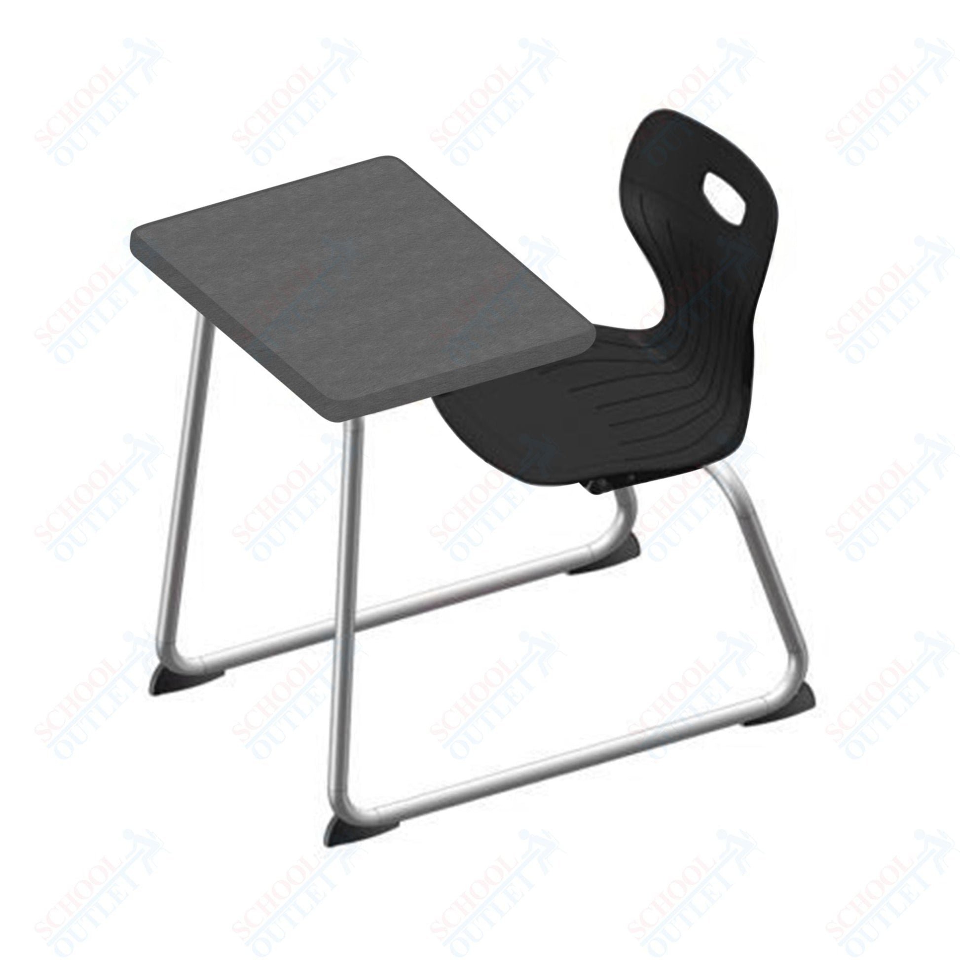 USA Capitol Euroflex 14" Seat Height Sled Combo Desks with Book Basket Hard Palstic Top (USC - 3014HP) - SchoolOutlet