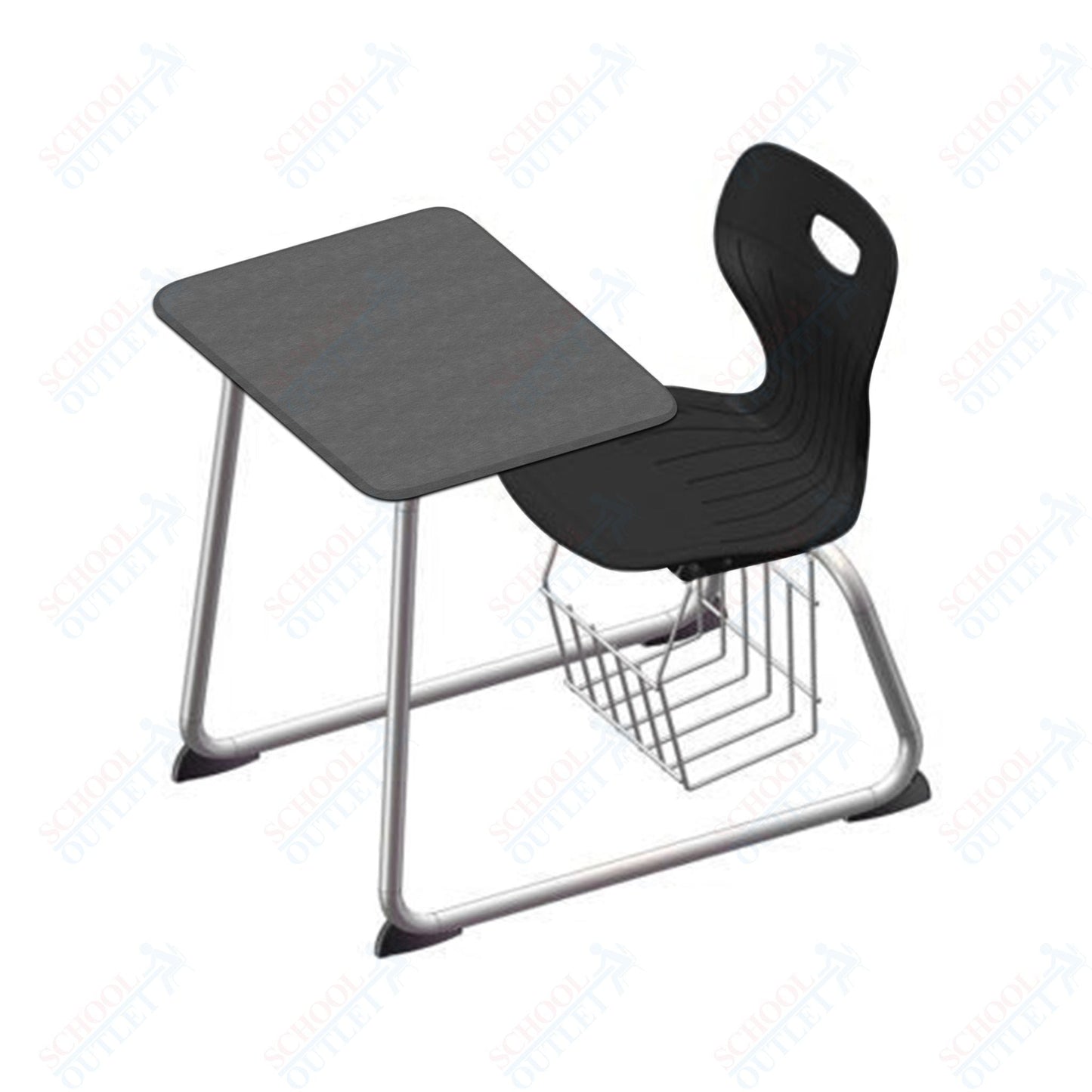 USA Capitol Euroflex 16" Seat Height Sled Combo Desks with Book Basket Hard Palstic Top (USC - 3016HP) - SchoolOutlet