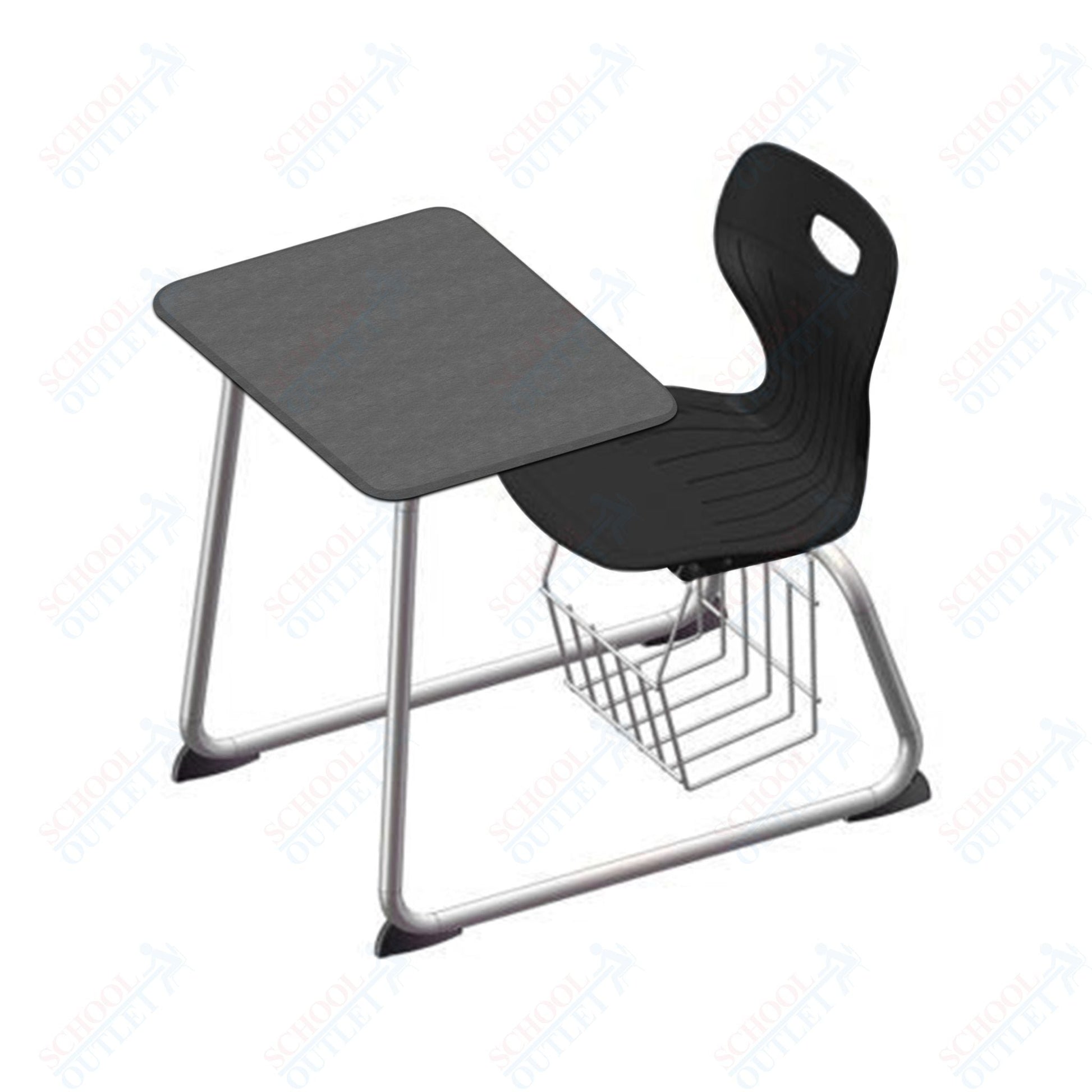 USA Capitol Euroflex 16" Seat Height Sled Combo Desks with Book Basket Hard Palstic Top (USC - 3016HP) - SchoolOutlet