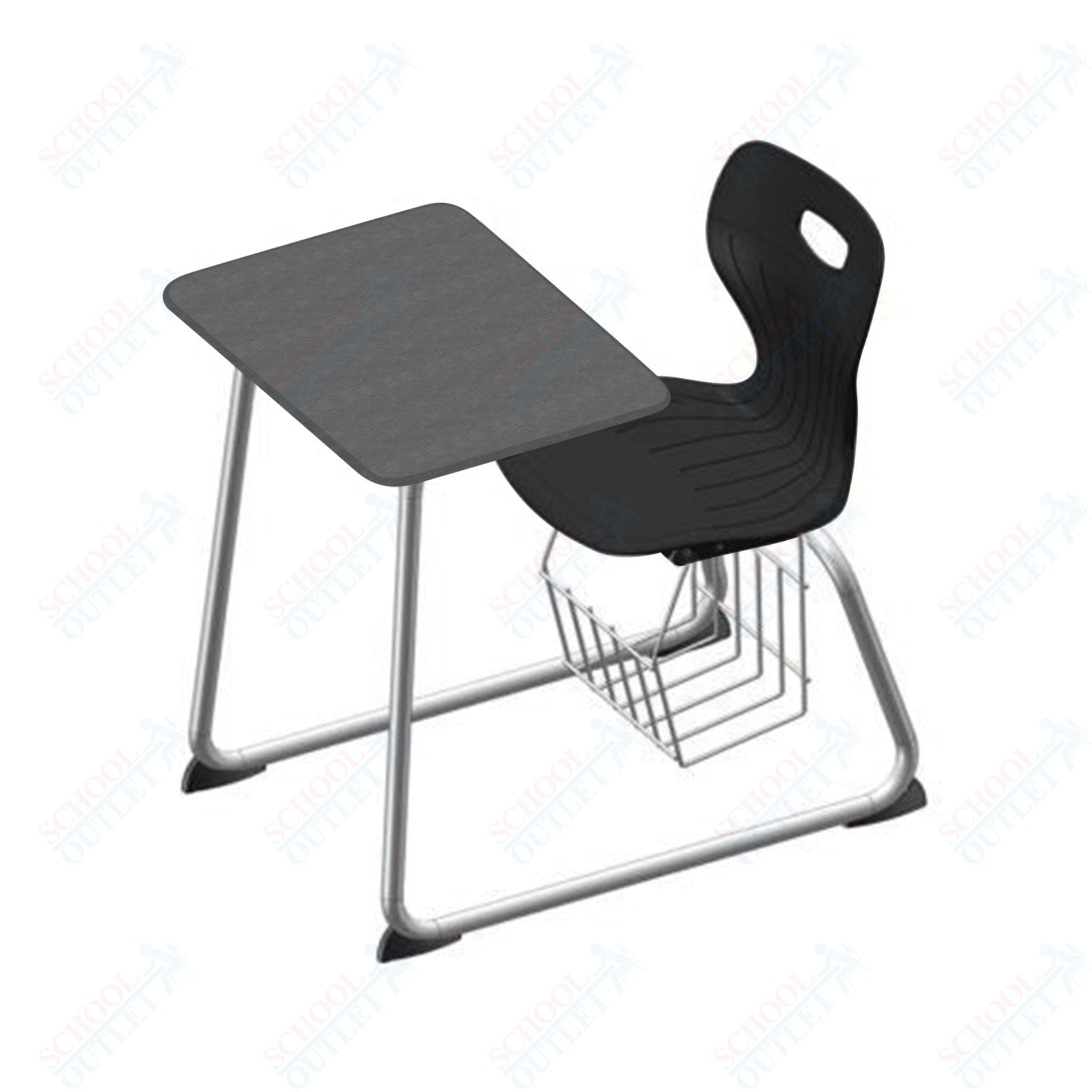 USA Capitol Euroflex 18" Seat Height Sled Combo Desks with Book Basket Hard Palstic Top (USC - 3018HP) - SchoolOutlet