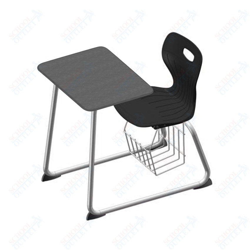 USA Capitol Euroflex 18" Seat Height Sled Combo Desks with Book Basket Hard Palstic Top (USC - 3018HP) - SchoolOutlet