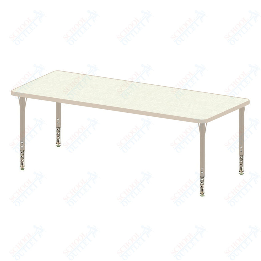 USA Capitol 30" x 54" Rectangle Activity Table Adjustable Height 23" - 31" (3054SE) - SchoolOutlet