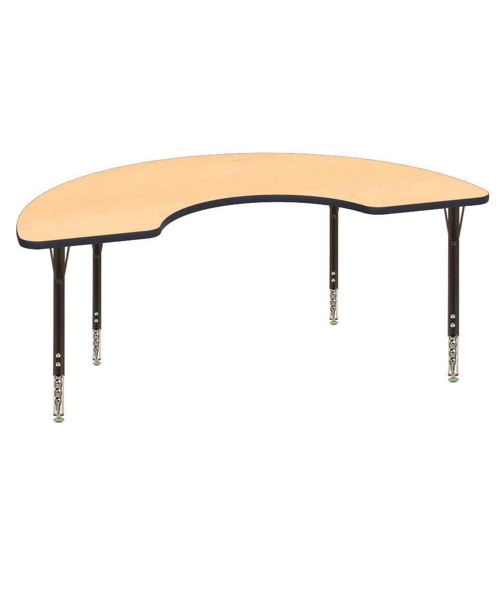 USA Capitol 36" x 72" Half Moon Activity Table Adjustable Height 23" - 31" (3672HMSE) - SchoolOutlet
