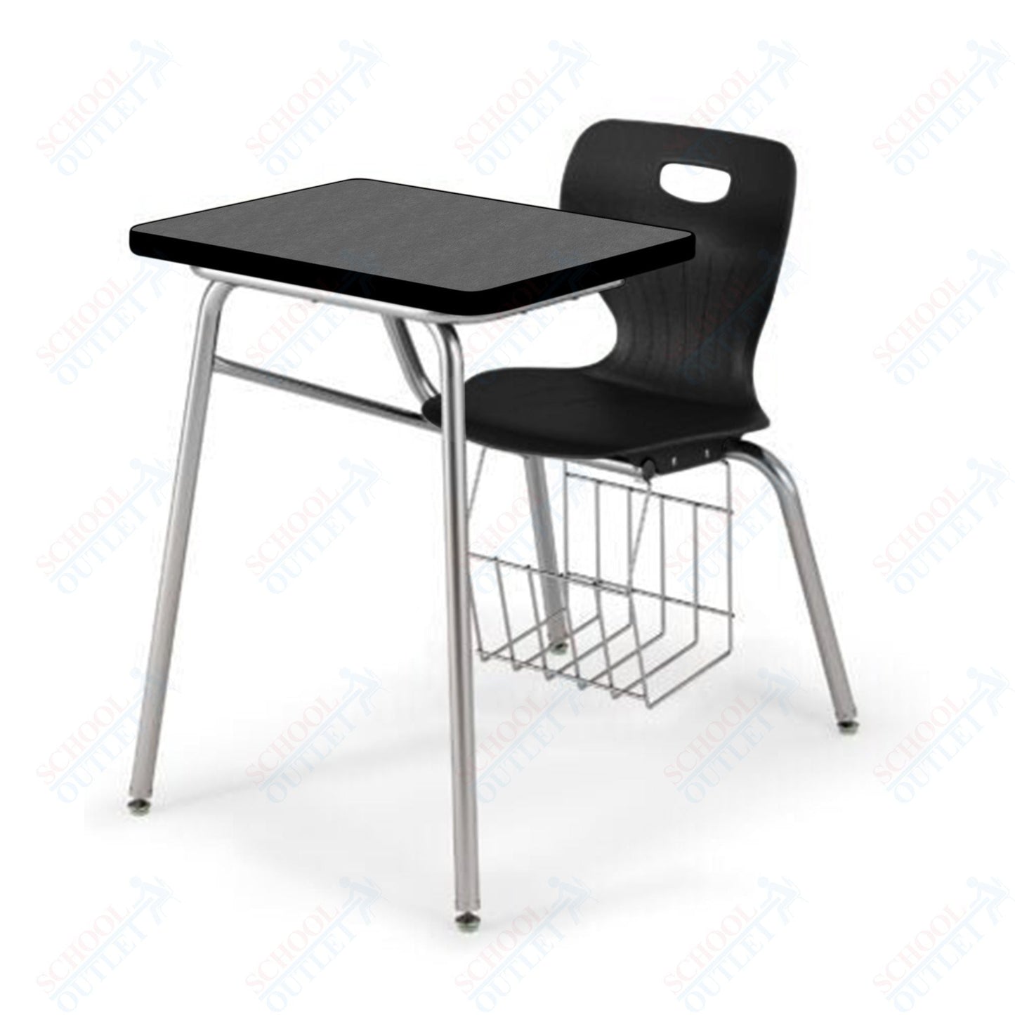 USA Capitol Euroflex 14" Combination Desk with Book Basket (3914) - SchoolOutlet
