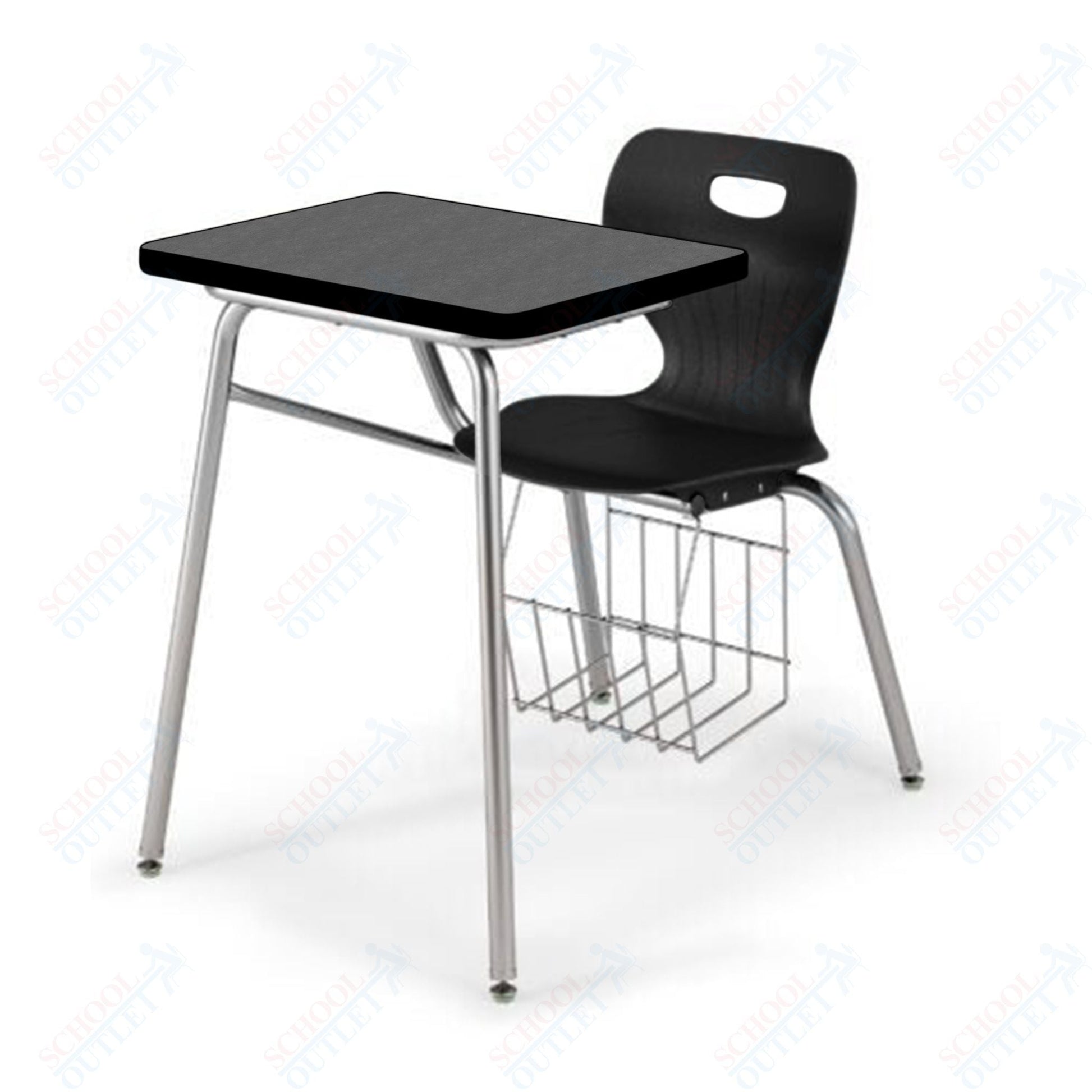 USA Capitol Euroflex 18" Combination Desk with Book Basket (3918) - SchoolOutlet