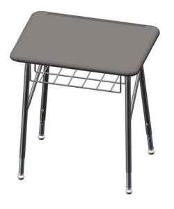 USA Capitol Aptitude Insight Desk, Adjustable Height 23.5"-29.5", Hard Plastic Top and Wire Basket (440P)