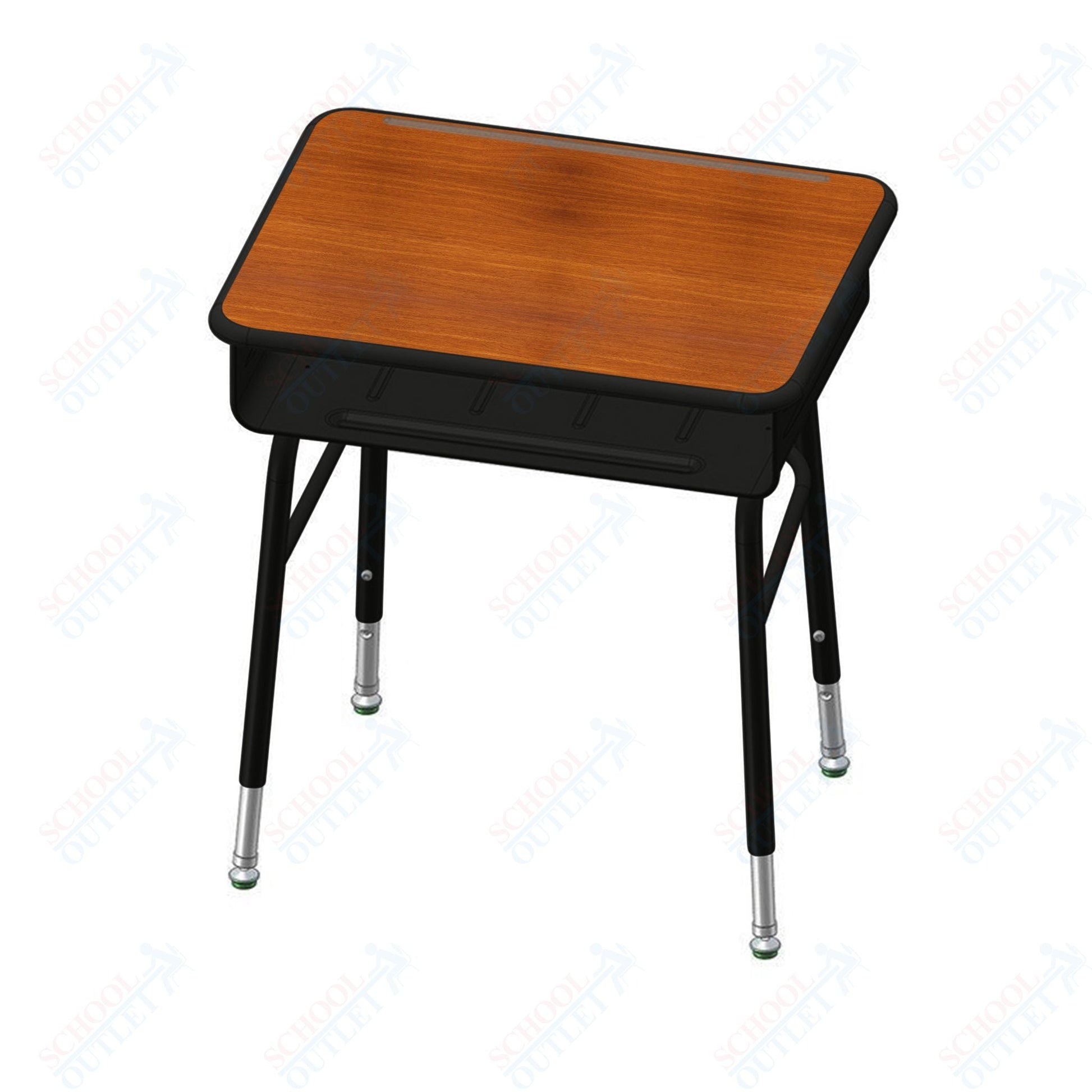 USA Capitol Aptitude Open Front Classroom Desk, Adjustable Height 22" - 33", Hard Plastic Top (470) - SchoolOutlet