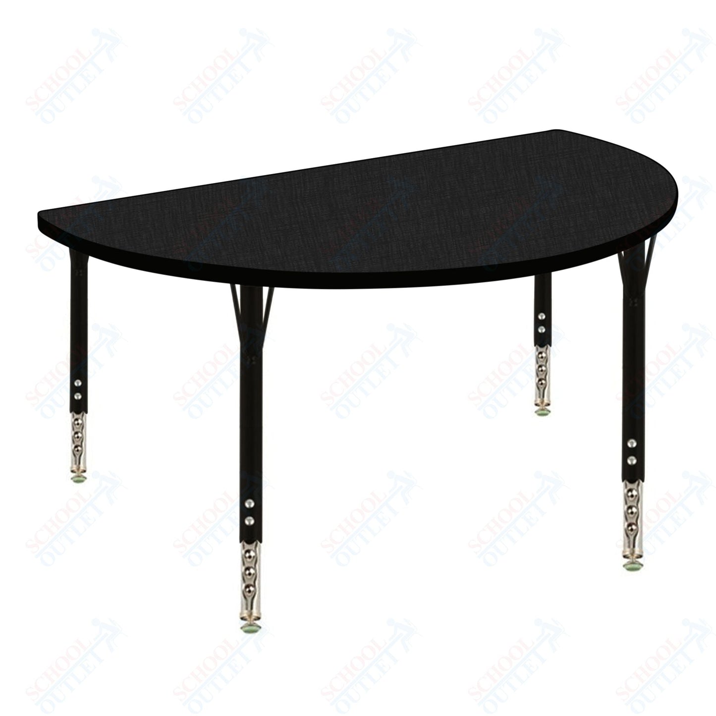 USA Capitol 48" Half Round Activity Table Adjustable Height 23" - 31" (48HRSE) - SchoolOutlet