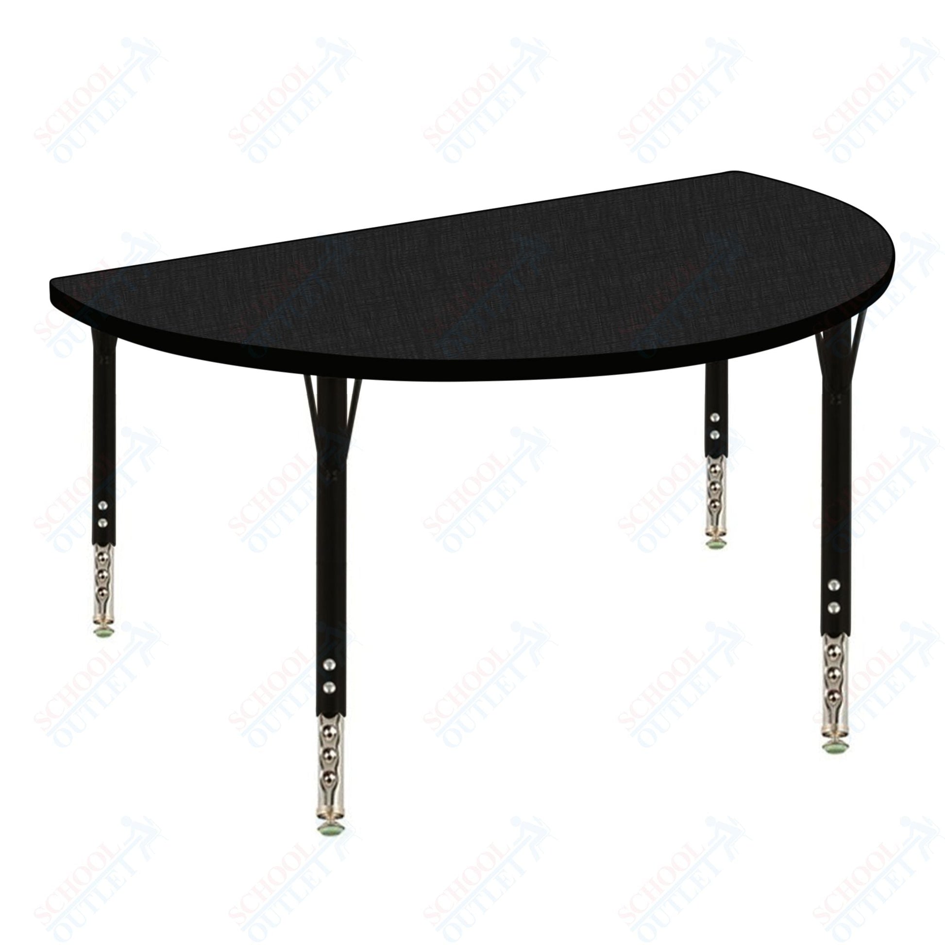 USA Capitol 48" Half Round Activity Table Adjustable Height 23" - 31" (48HRSE) - SchoolOutlet