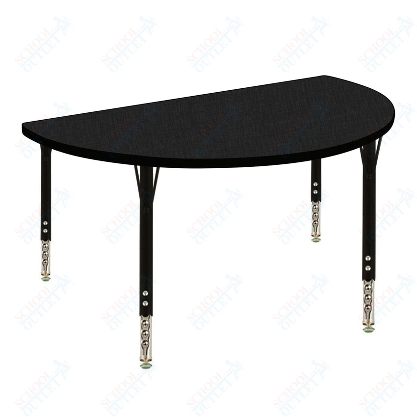 USA Capitol 48" Half Round Activity Table Adjustable Height 23" - 31" (48HRSE) - SchoolOutlet