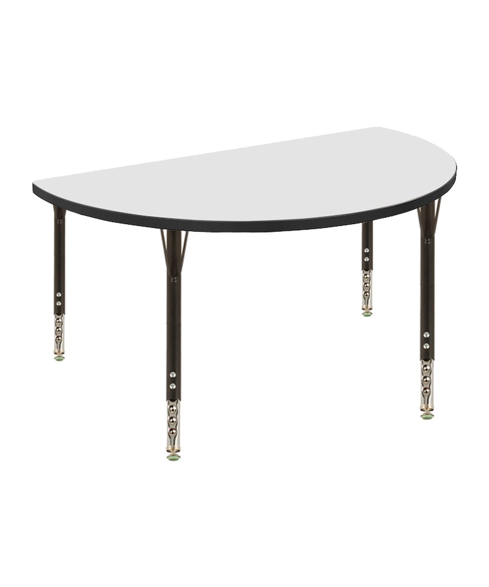 USA Capitol 48" Half Round Activity Table Adjustable Height 23" - 31" (48HRSE) - SchoolOutlet