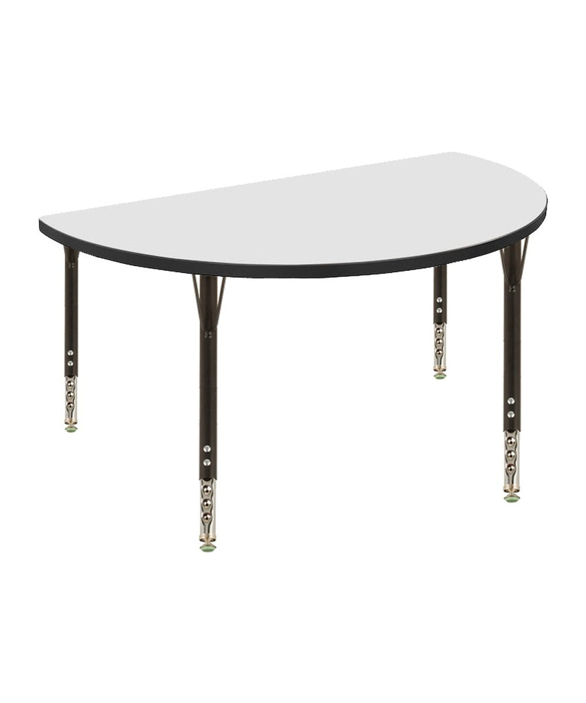 USA Capitol 48" Half Round Activity Table Adjustable Height 23" - 31" (48HRSE) - SchoolOutlet