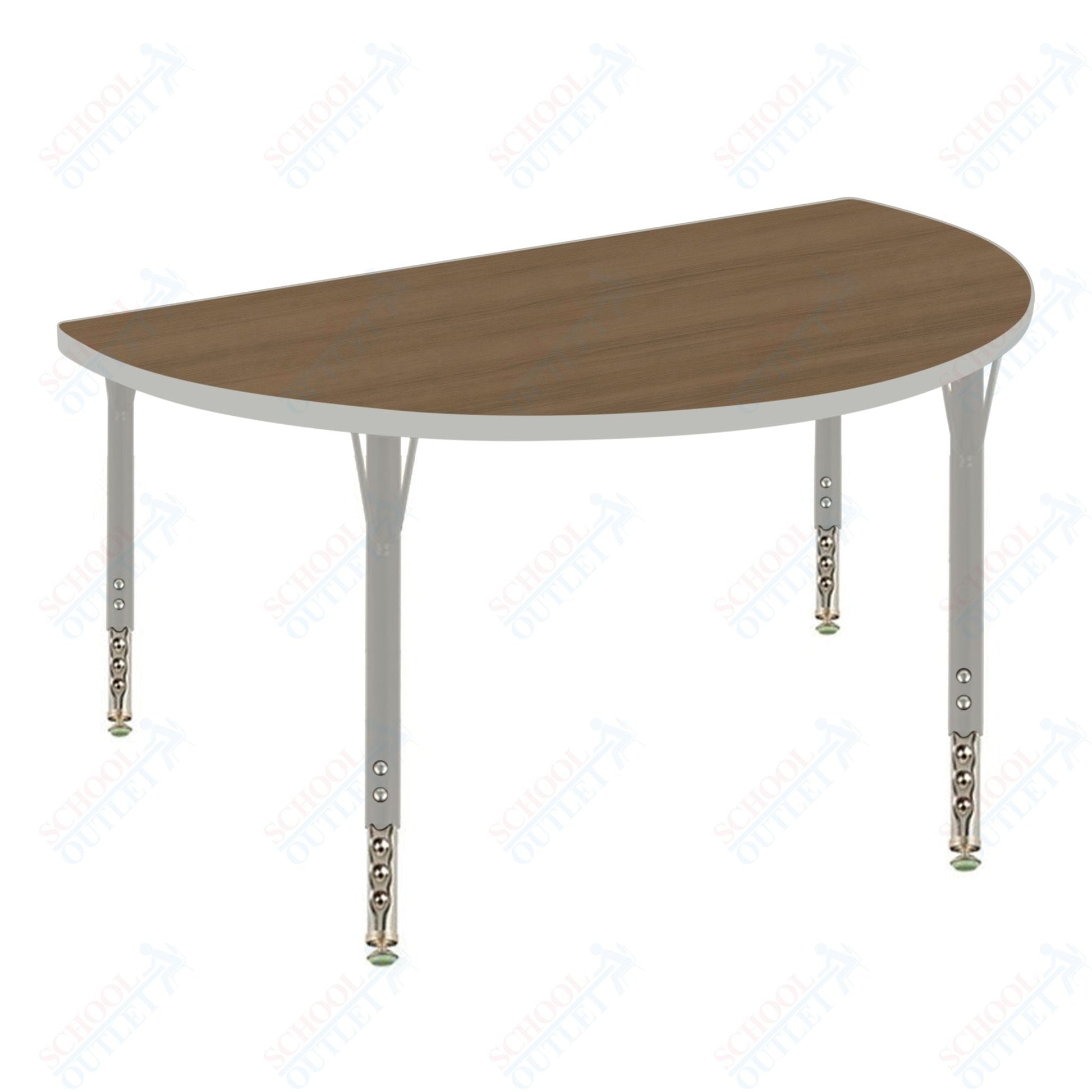USA Capitol 48" Half Round Activity Table Adjustable Height 23" - 31" (48HRSE) - SchoolOutlet