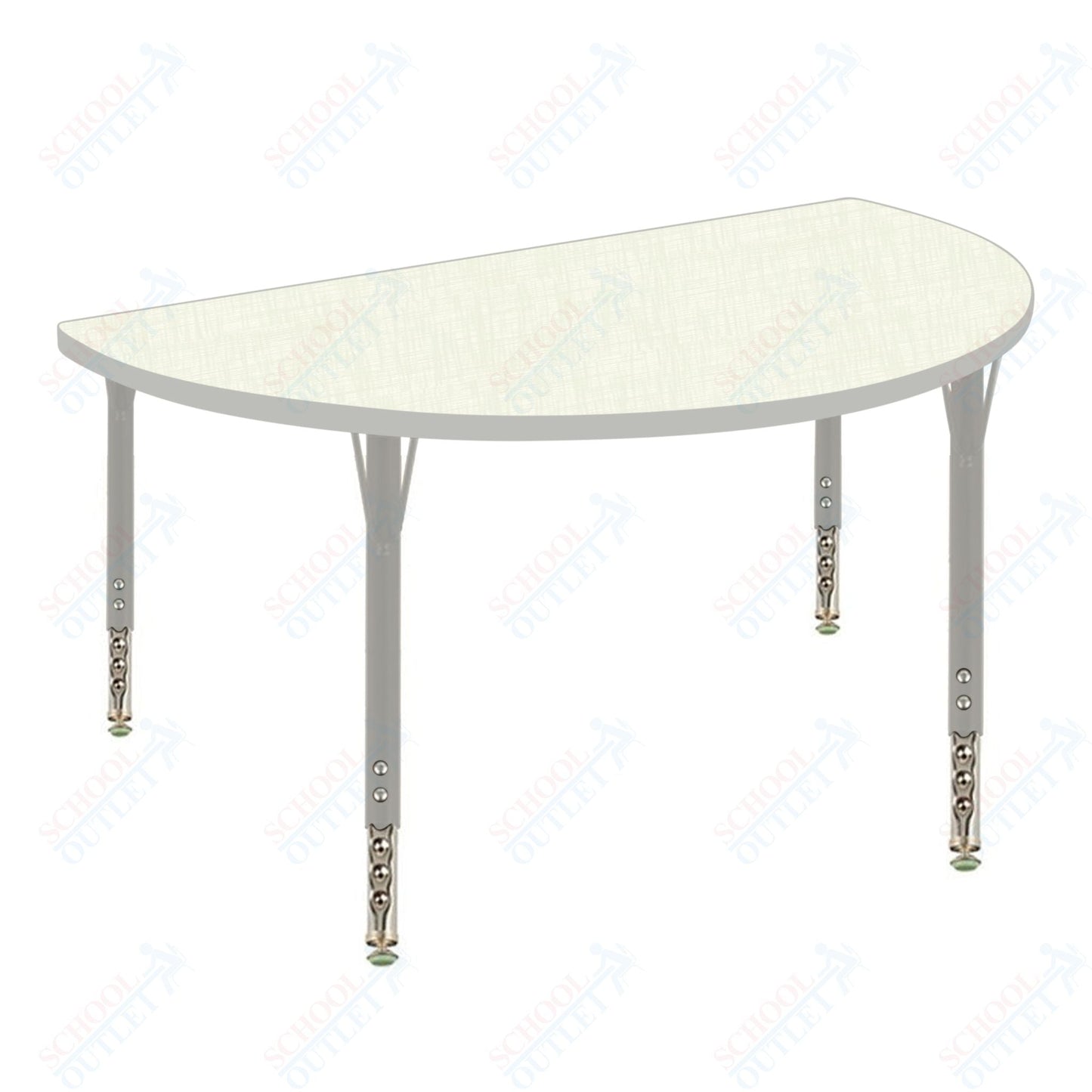 USA Capitol 48" Half Round Activity Table Adjustable Height 23" - 31" (48HRSE) - SchoolOutlet