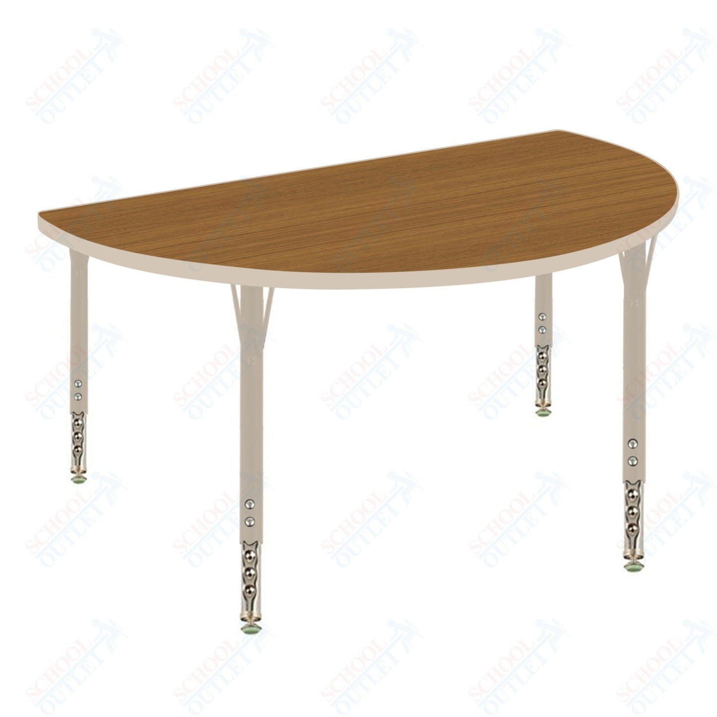 USA Capitol 48" Half Round Activity Table Adjustable Height 23" - 31" (48HRSE) - SchoolOutlet