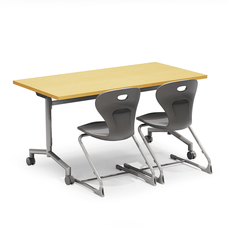 Allied Velocity Space-Saving Nest & Fold Mobile Table with Adjustable Height - 60"W x 36"D x 30"-42"H (ALD-VELNF3660)
