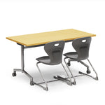 Allied Velocity Space-Saving Nest & Fold Mobile Table with Adjustable Height - 72