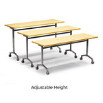 Allied Velocity Space-Saving Nest & Fold Mobile Table with Adjustable Height - 60
