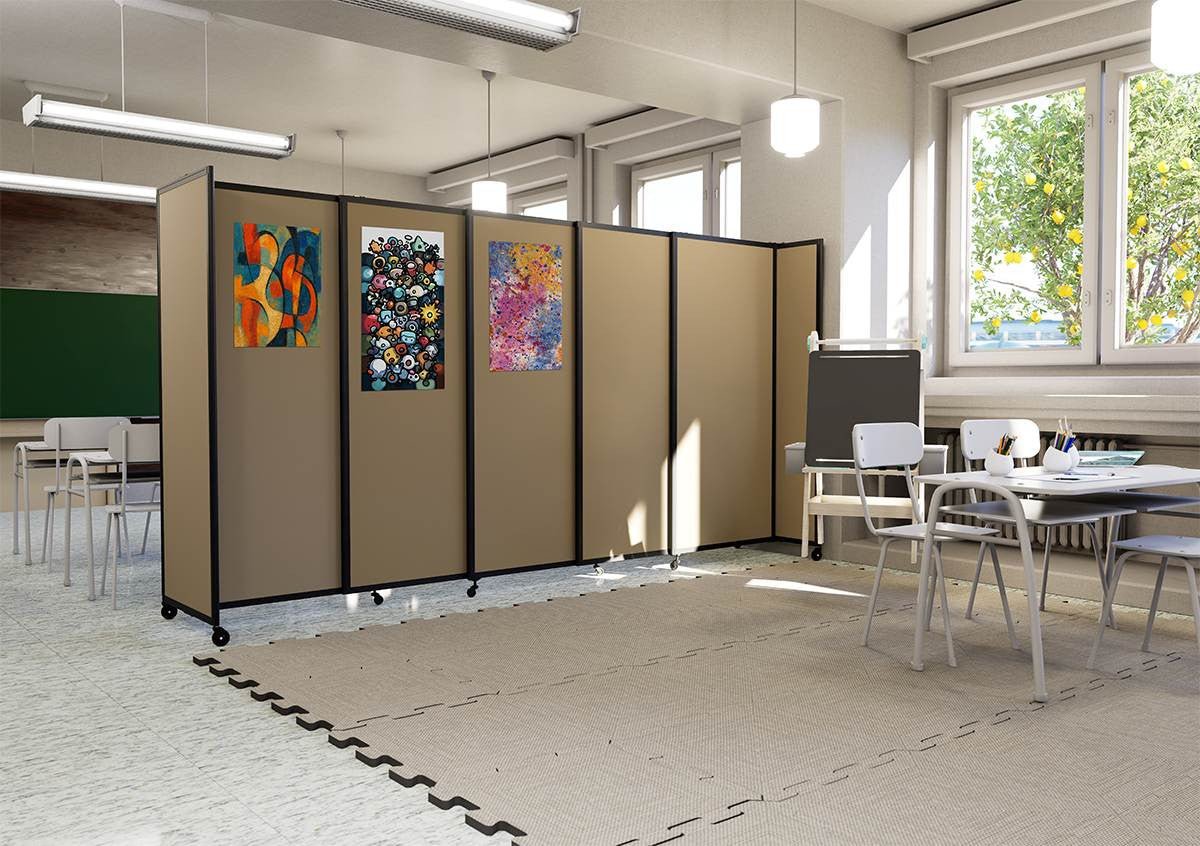 Room Divider Straight Wall Sliding Portable Partition SoundSorb (FZA-STRAIGHT-S) - SchoolOutlet