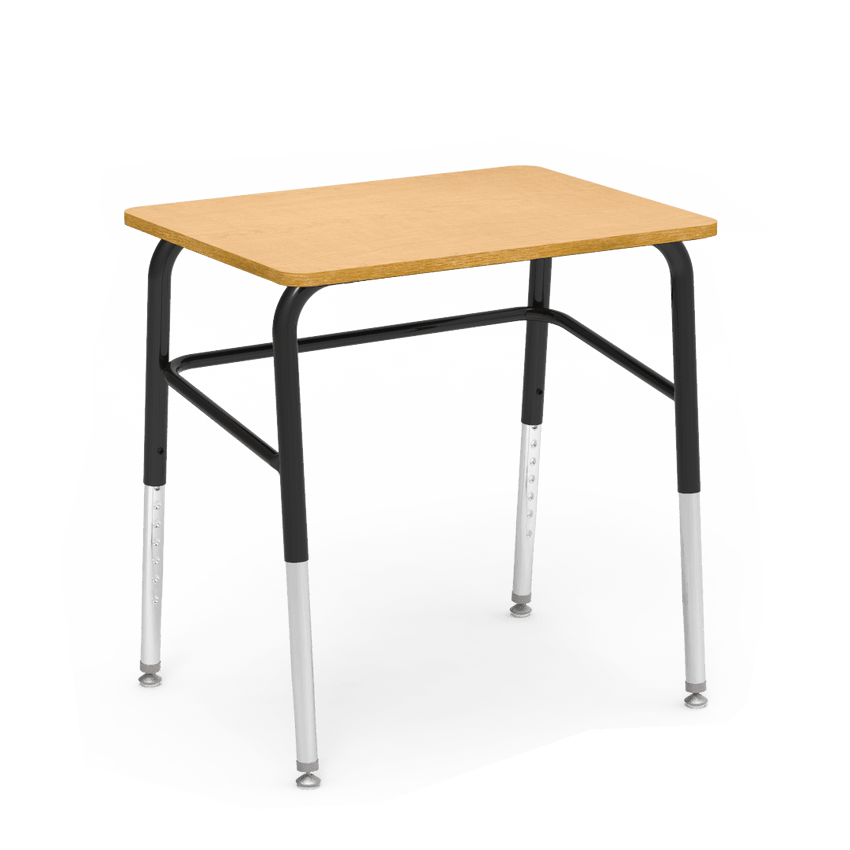 Virco 785 School Desk 18" x 24" Laminate Top and Adjustable Height Legs Without Book Box With Leg Brace for Students Elementary to University (785LBNBB) - SchoolOutlet