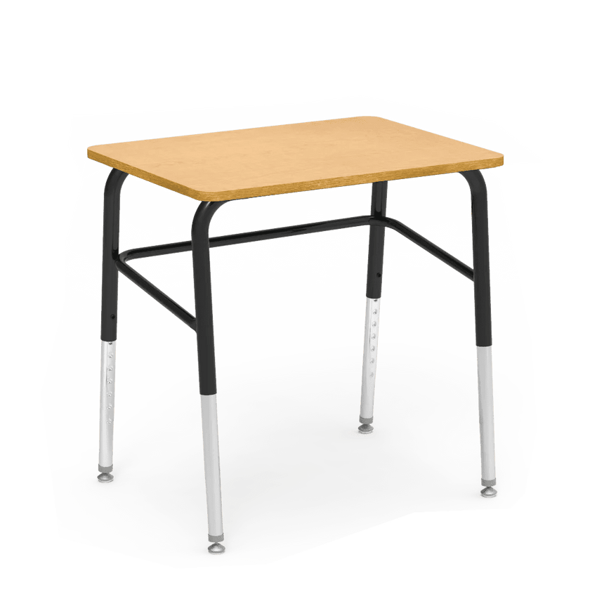Virco 785 School Desk 18" x 24" Laminate Top and Adjustable Height Legs Without Book Box With Leg Brace for Students Elementary to University (785LBNBB) - SchoolOutlet