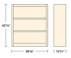 Virco BCM3642 - Metal Bookcase, Three Shelves - 36"W x 42"H x 12"D (Virco BCM3642)