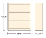 Virco BCM3642 - Metal Bookcase, Three Shelves - 36