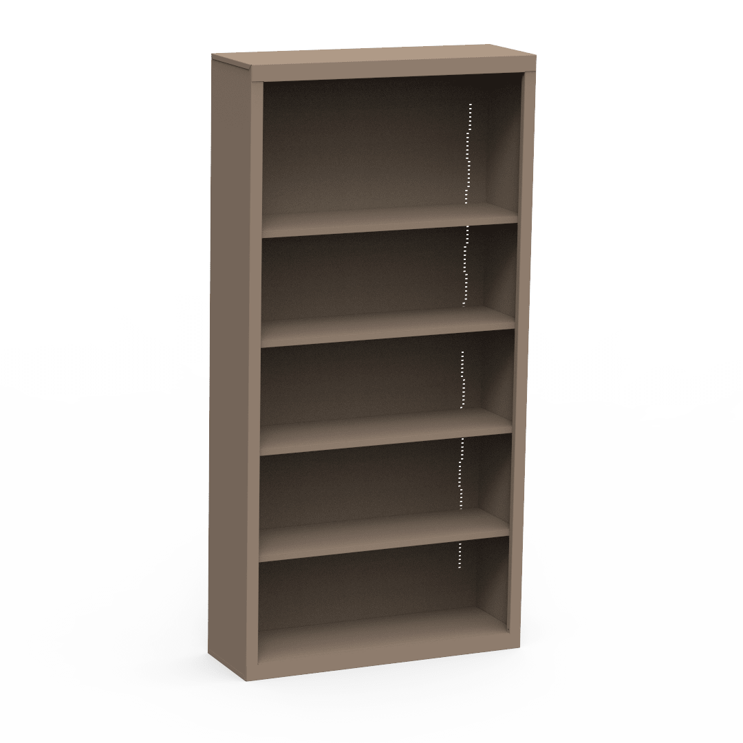 Virco 72" Metal Bookcase with Five Shelves 36"W x 12"D x 72"H (BOOKCASE-BCM3672) - SchoolOutlet